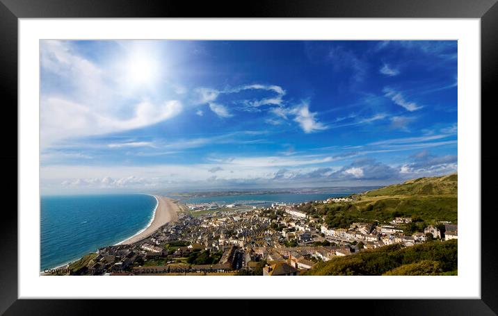 Chesil beach and Isle of Portland in Dorset UK Framed Mounted Print by Simon Bratt LRPS