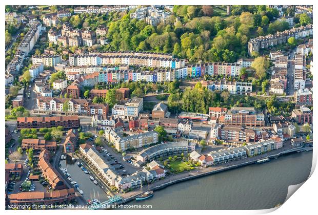 Cliftonwood Bristol from the Air Print by Patrick Metcalfe