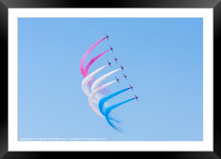 Red Arrows Smoke On! Framed Mounted Print by Patrick Metcalfe