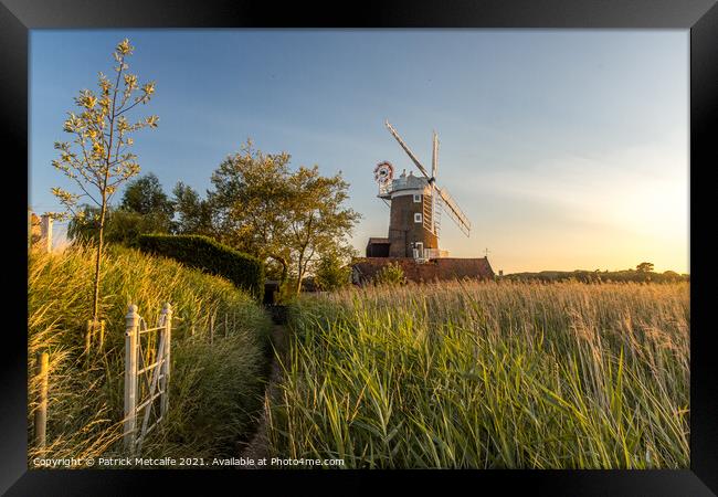 Sunset at Cley Windmill Framed Print by Patrick Metcalfe