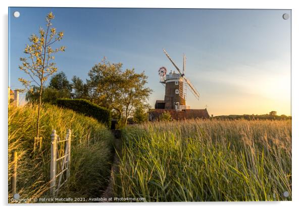 Sunset at Cley Windmill Acrylic by Patrick Metcalfe