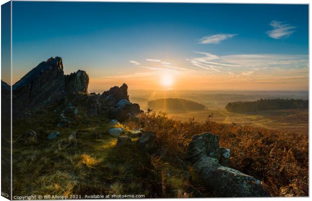 Rocks on Hunts Hill Canvas Print by Bill Allsopp