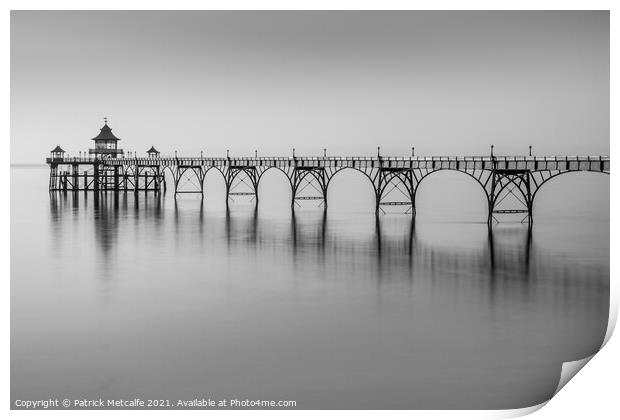 Clevedon Pier in Monchrome Print by Patrick Metcalfe