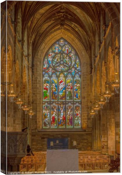 Stained glass window, St. Giles' Cathedral, Edinburgh, Scotland, United Kingdom Canvas Print by Robert Murray