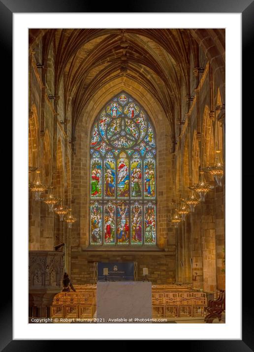 Stained glass window, St. Giles' Cathedral, Edinburgh, Scotland, United Kingdom Framed Mounted Print by Robert Murray