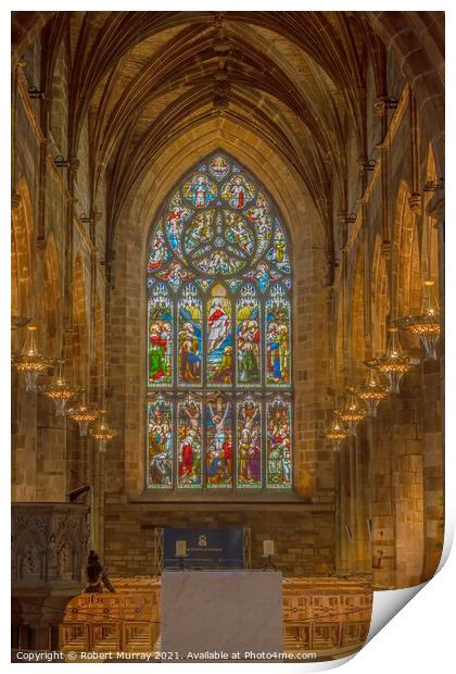 Stained glass window, St. Giles' Cathedral, Edinburgh, Scotland, United Kingdom Print by Robert Murray