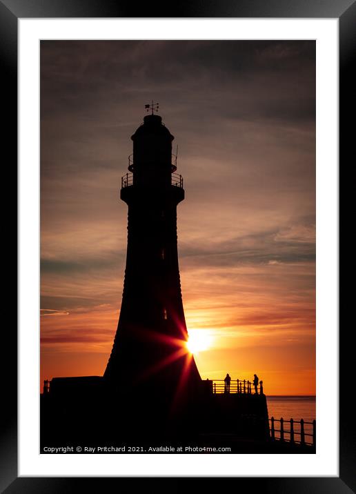 Roker Lighthouse  Framed Mounted Print by Ray Pritchard