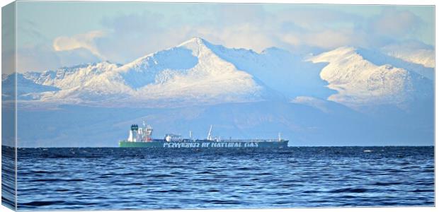 Isle of Arran and the Lomonosov Prospect anchored  Canvas Print by Allan Durward Photography