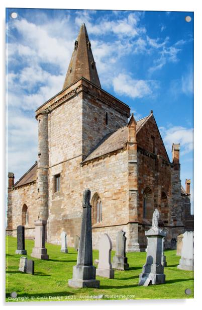 St Monans Church, East Neuk of Fife, Scotland Acrylic by Kasia Design