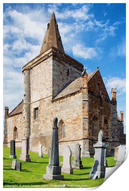 St Monans Church, East Neuk of Fife, Scotland Print by Kasia Design