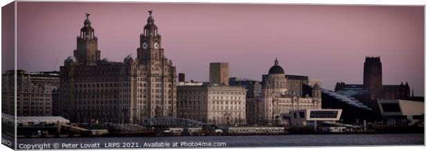 Evening image of Liverpool Waterfront Canvas Print by Peter Lovatt  LRPS