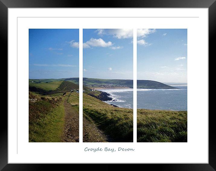 Croyde Bay - Triptych Framed Mounted Print by Donna Collett