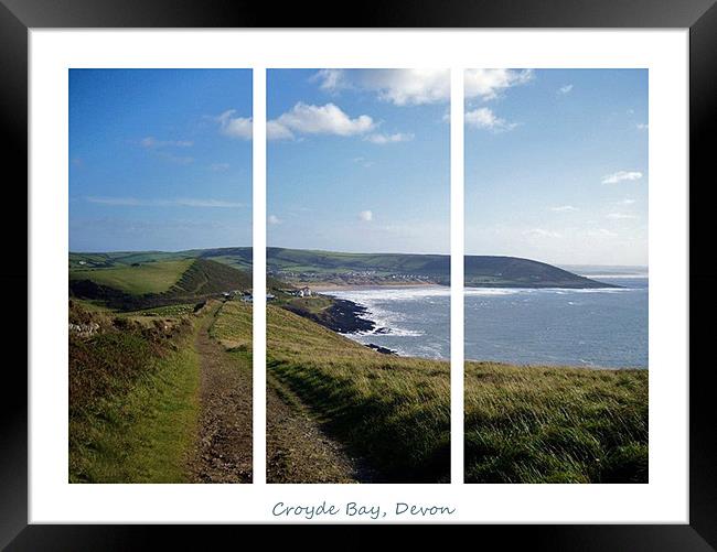 Croyde Bay - Triptych Framed Print by Donna Collett
