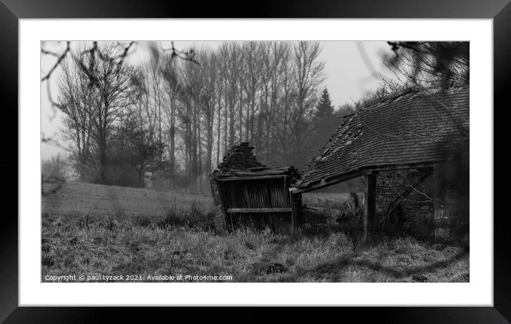 Old Barn Framed Mounted Print by Paul Tyzack