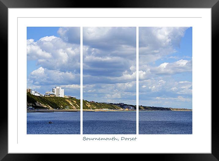 Bournemouth Triptych Framed Mounted Print by Donna Collett