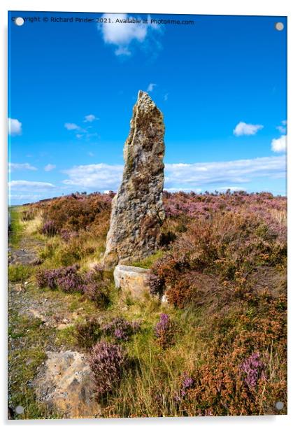 Guide Stone on Egton High Moor. Acrylic by Richard Pinder