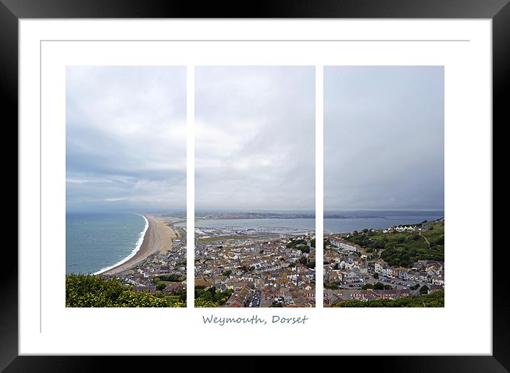 Weymouth Triptych Framed Mounted Print by Donna Collett