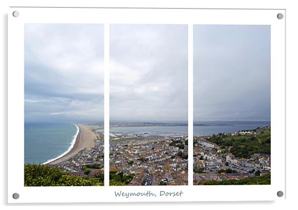 Weymouth Triptych Acrylic by Donna Collett