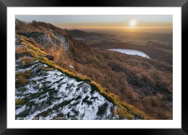 Sutton Bank National Park Winter Sunset - Yorkshir Framed Mounted Print by Lewis Gabell