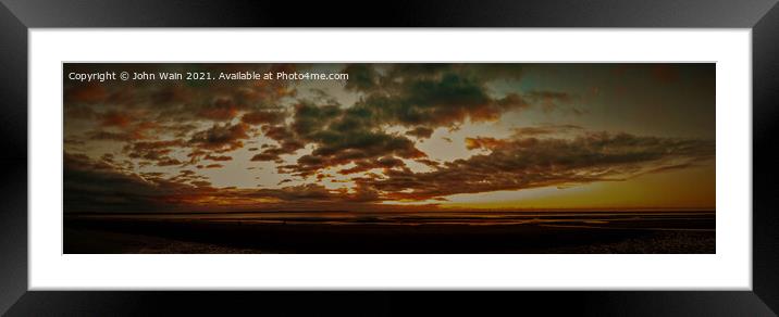 Crosby Beach at sunset Framed Mounted Print by John Wain