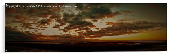 Crosby Beach at sunset Acrylic by John Wain