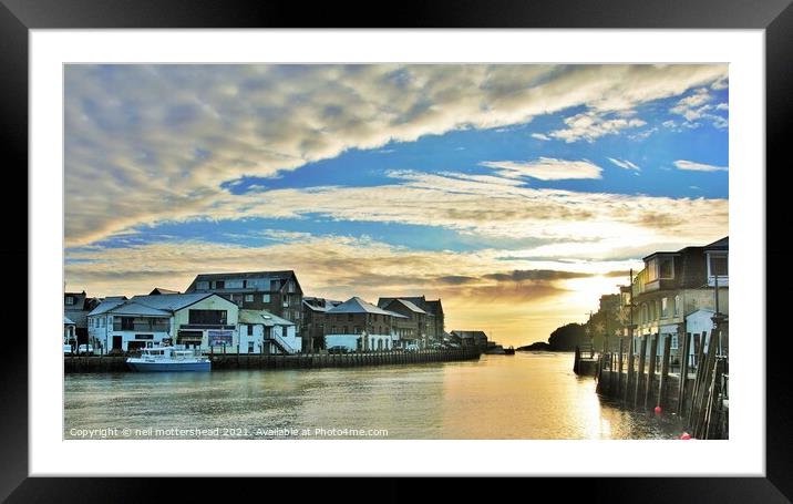 Early Morning Skies Over Looe, Cornwall. Framed Mounted Print by Neil Mottershead