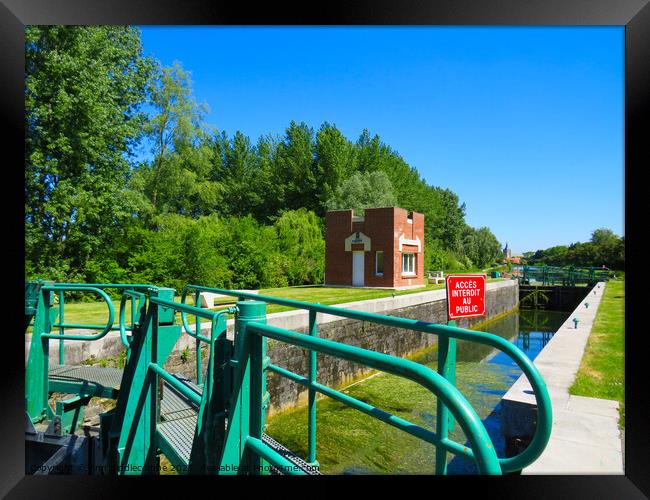 Cappy lock on the Somme Canal Framed Print by Ann Biddlecombe