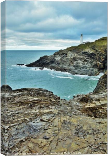 The Lighthouse, Trevose Head, Cornwall. Canvas Print by Neil Mottershead