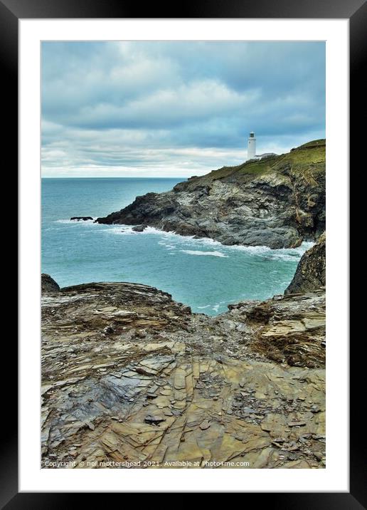The Lighthouse, Trevose Head, Cornwall. Framed Mounted Print by Neil Mottershead