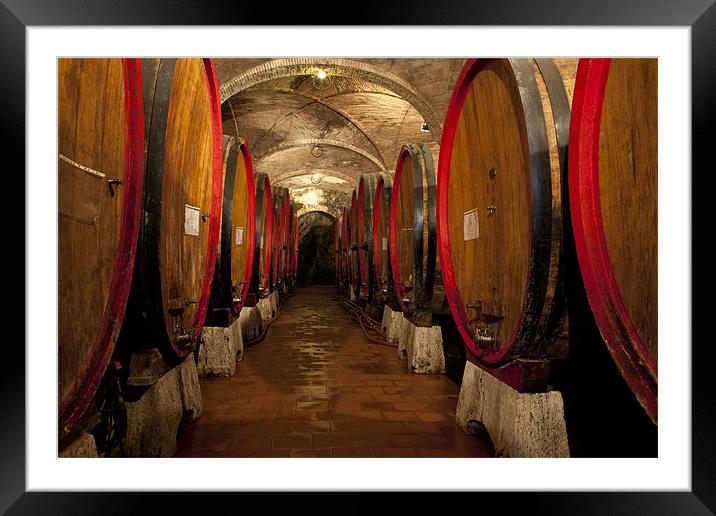 Winecellar in Toscany Framed Mounted Print by Jan Ekstrøm