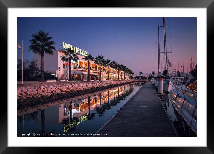 Lagos Marina At Dusk Framed Mounted Print by Wight Landscapes