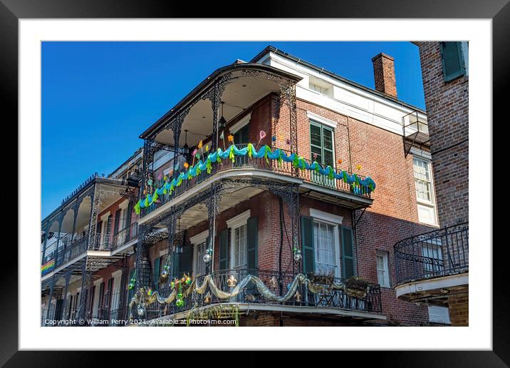 Old Building French Quarter Dumaine Street New Orleans Louisiana Framed Mounted Print by William Perry