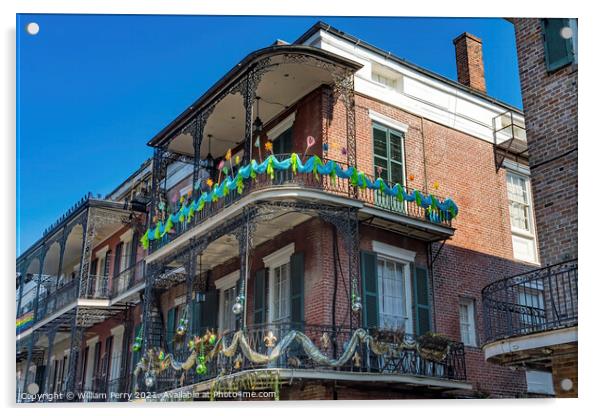 Old Building French Quarter Dumaine Street New Orleans Louisiana Acrylic by William Perry