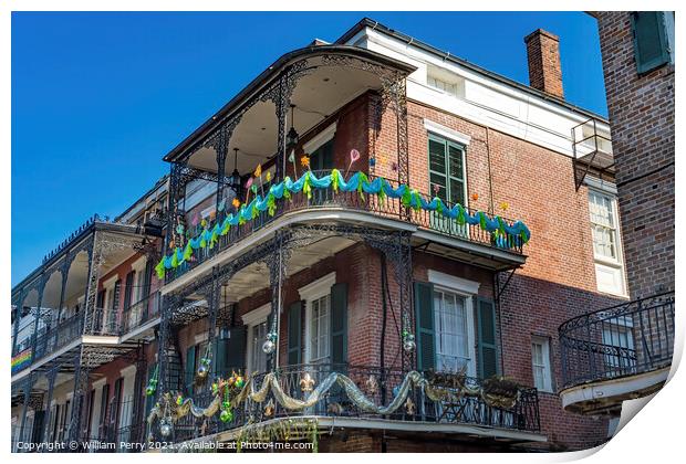 Old Building French Quarter Dumaine Street New Orleans Louisiana Print by William Perry