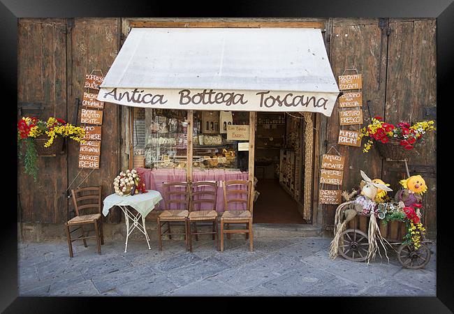 Boutique in Toscany Framed Print by Jan Ekstrøm