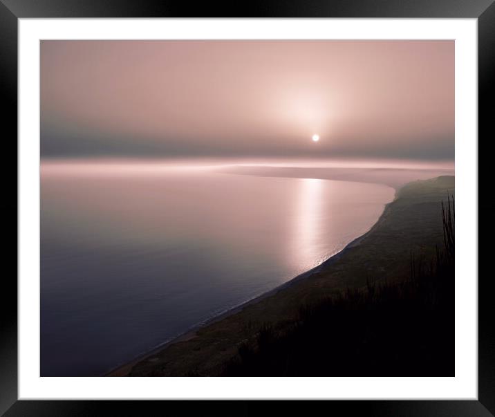 Misty View from Golden Cap Framed Mounted Print by David Neighbour