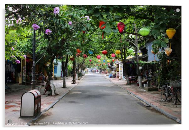 Illuminated Hoi An Lanterns Acrylic by Simon Marlow