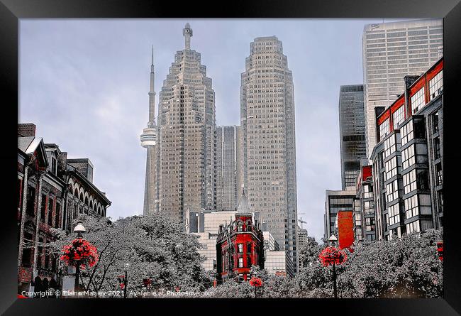 Downtown Toronto  Framed Print by Elaine Manley