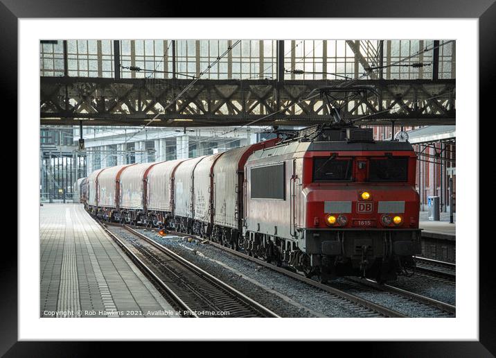 DB freight at Haarlem Framed Mounted Print by Rob Hawkins