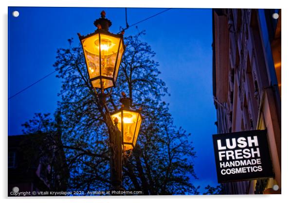Lush fresh Dusseldorf city Germany. Acrylic by Vitalii Kryvolapov