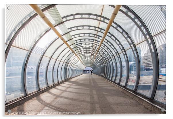 london tunnel into london City Acrylic by Holly Burgess