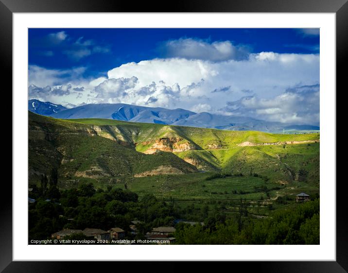 Mountains in Syunik province Armenia Framed Mounted Print by Vitalii Kryvolapov