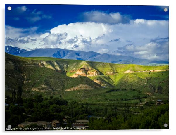 Mountains in Syunik province Armenia Acrylic by Vitalii Kryvolapov