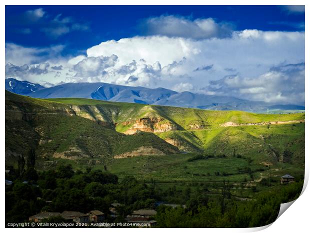 Mountains in Syunik province Armenia Print by Vitalii Kryvolapov