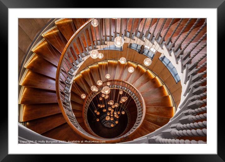'London's Iconic Heals Staircase: A Luminary Dance Framed Mounted Print by Holly Burgess
