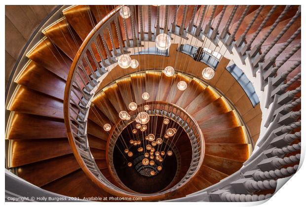 'London's Iconic Heals Staircase: A Luminary Dance Print by Holly Burgess
