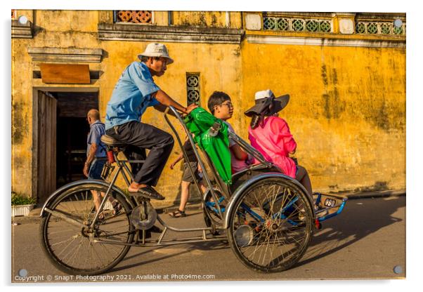A tour through the ancient old town by cyclo ride Acrylic by SnapT Photography