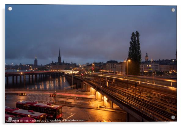 Stockholm Nights  Acrylic by Rob Hawkins