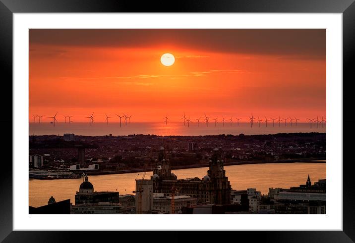 Mersey sunsets Framed Mounted Print by Kevin Elias