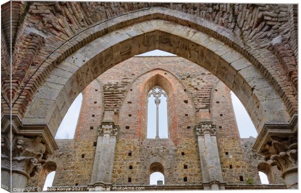 Arch in the Ruined Abbey - San Galgano Canvas Print by Laszlo Konya